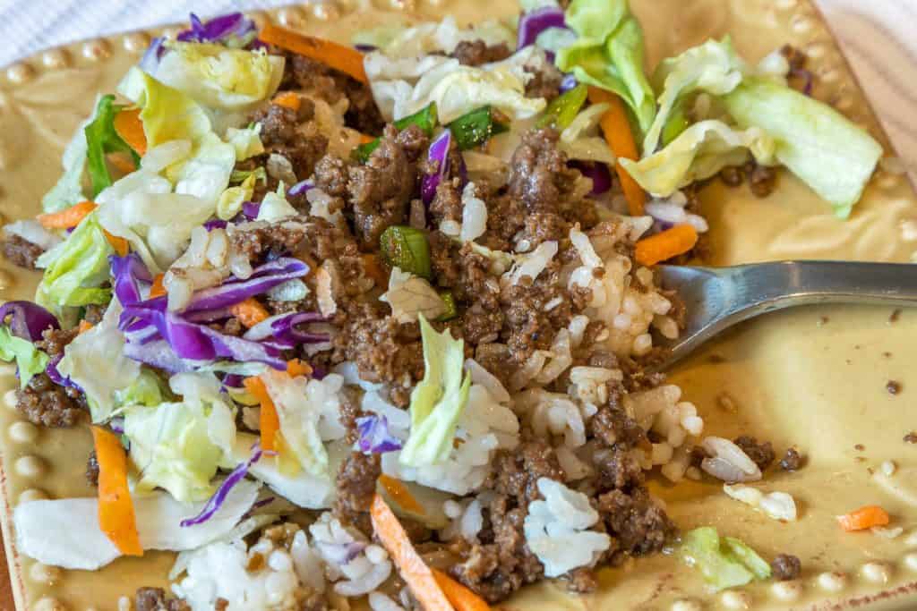Korean Style Ground Beef with Lettuce