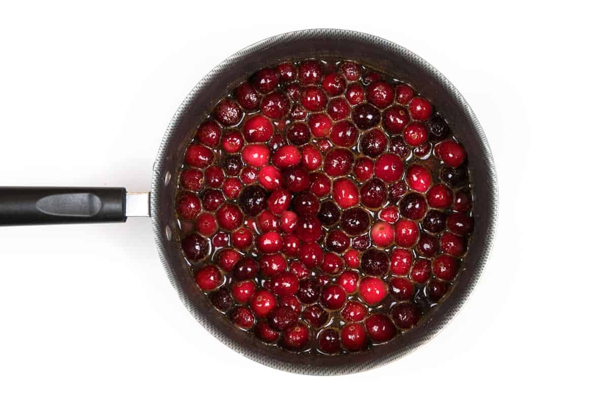 Stir the cranberry mixture in the saucepan until well blended.