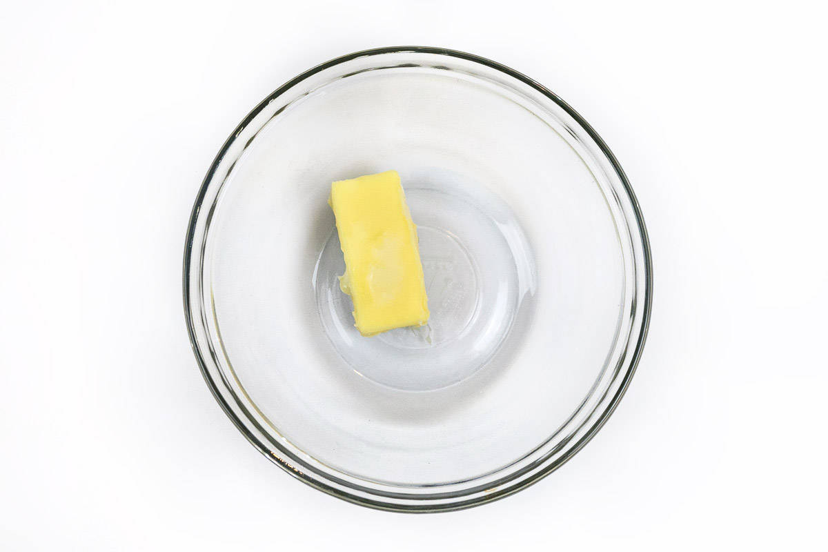 Softened butter in a bowl.