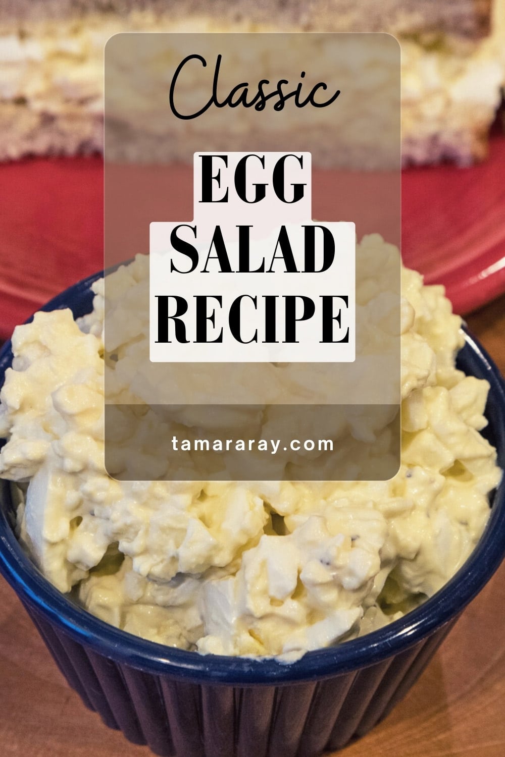 Classic egg salad in a bowl.