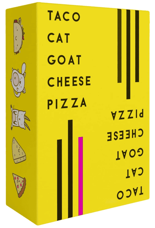Taco Cat Goat Cheese Pizza card game.