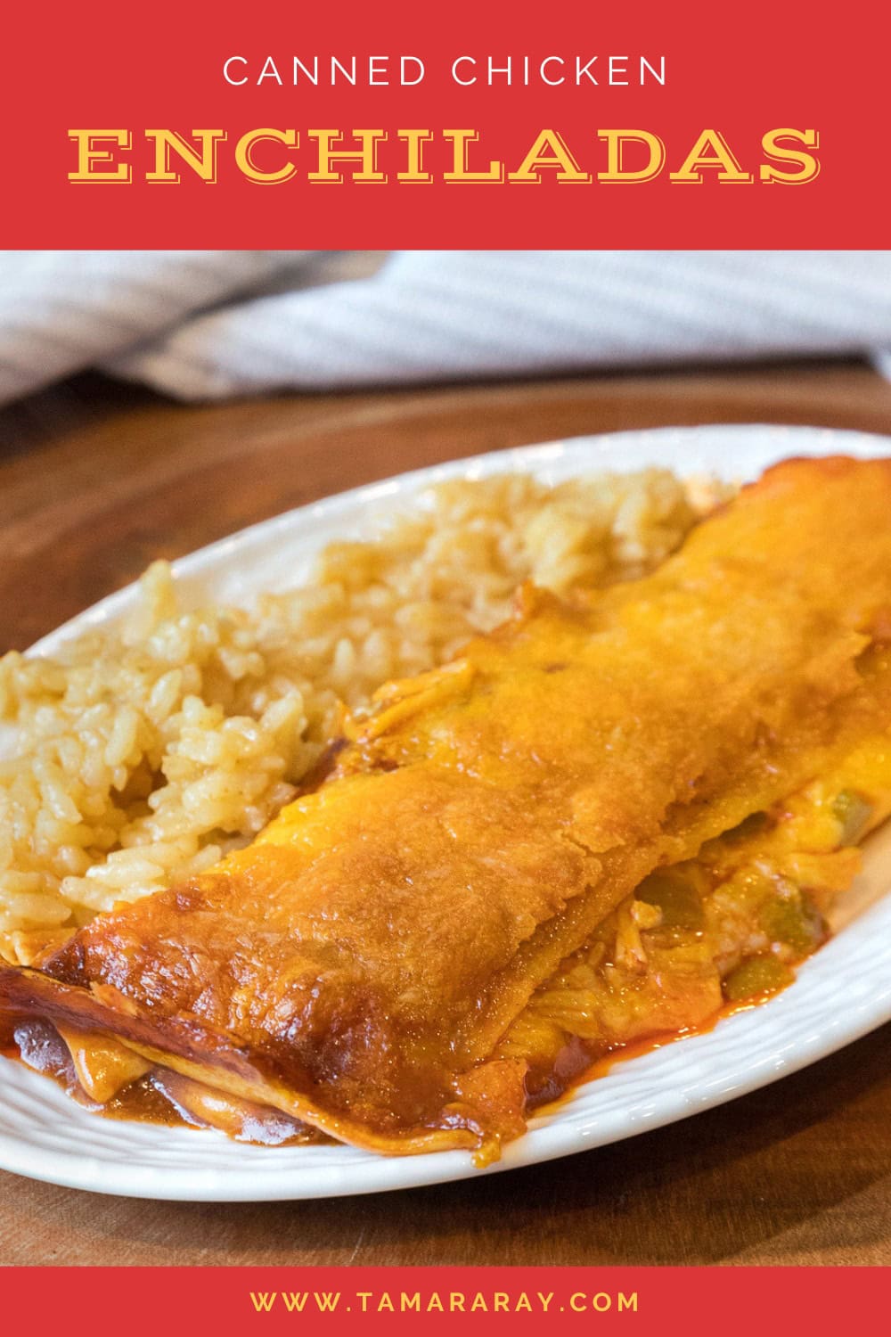 Chicken enchilada on the plate