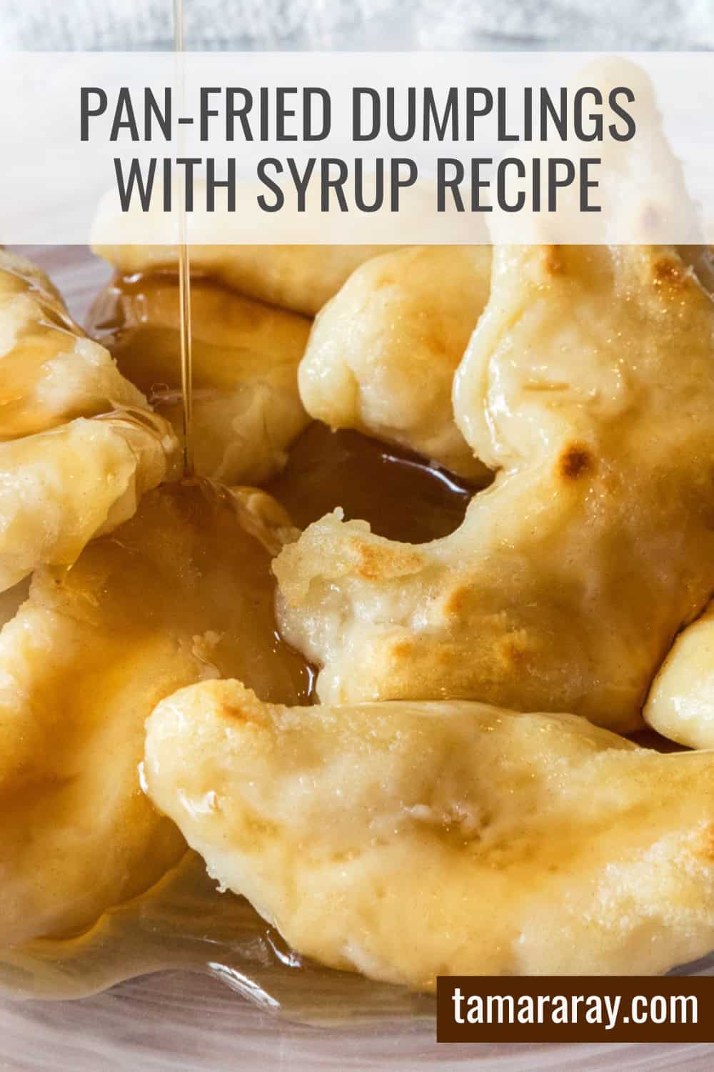Fried dumplings with syrup.