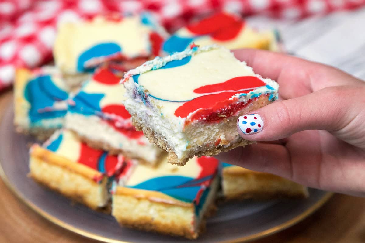 4th of July Cheesecake Bars.