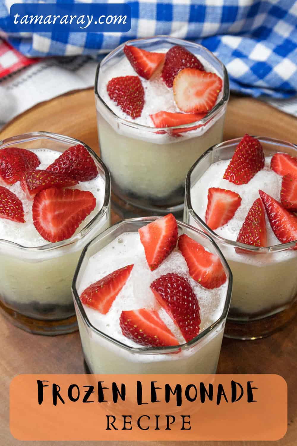 Easy frozen lemonade recipe with fruit.