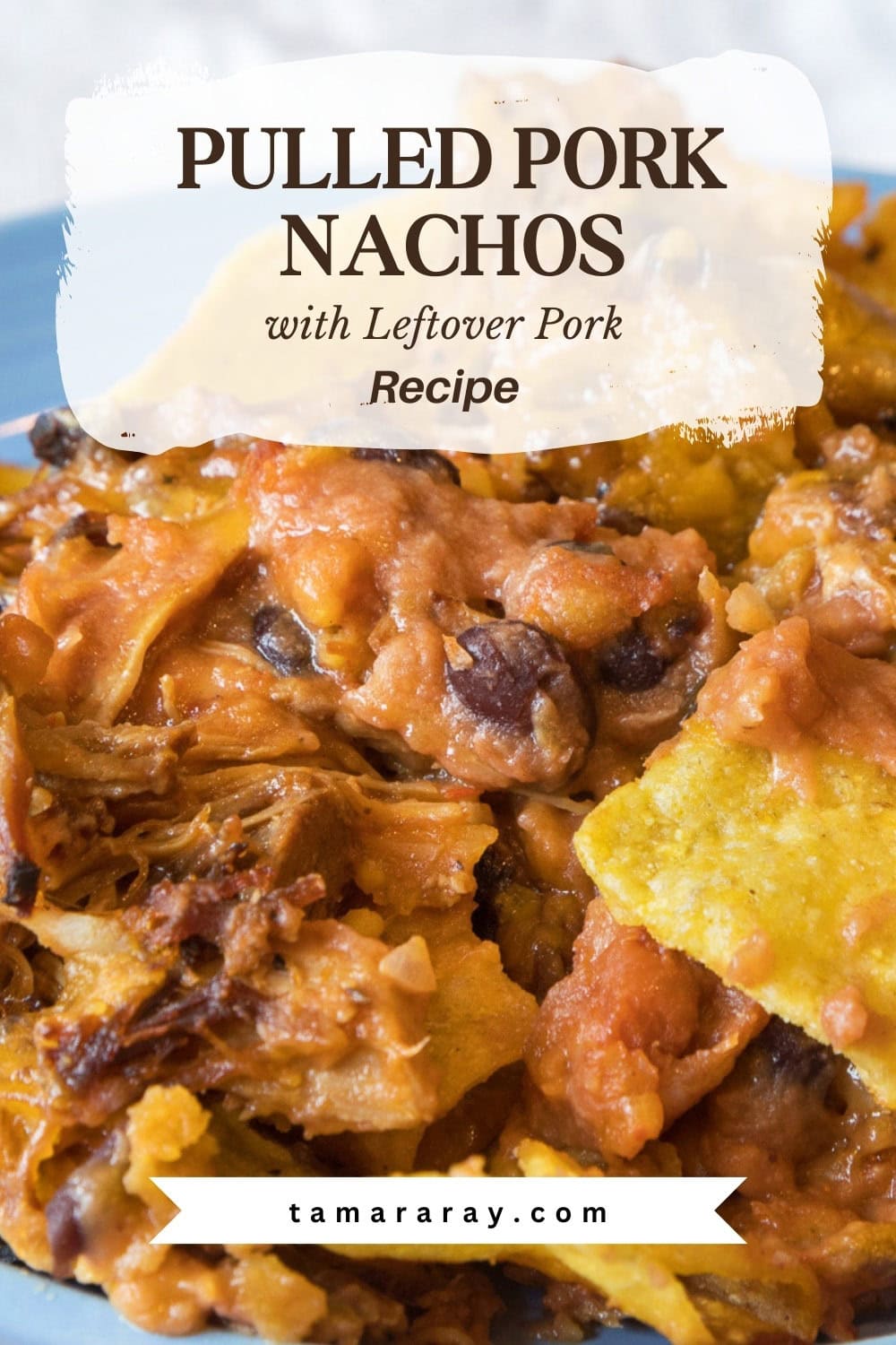 Pulled pork nachos for Pinterest.