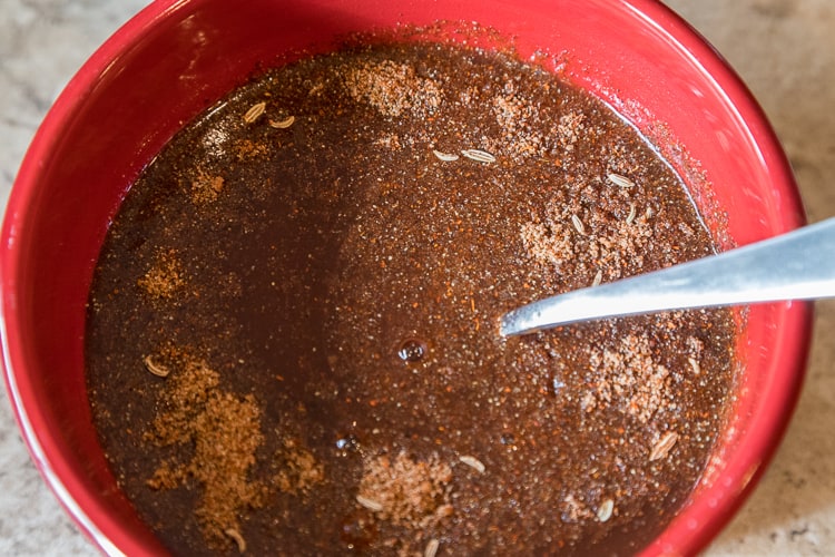 Liquid seasoning sauce blended together.