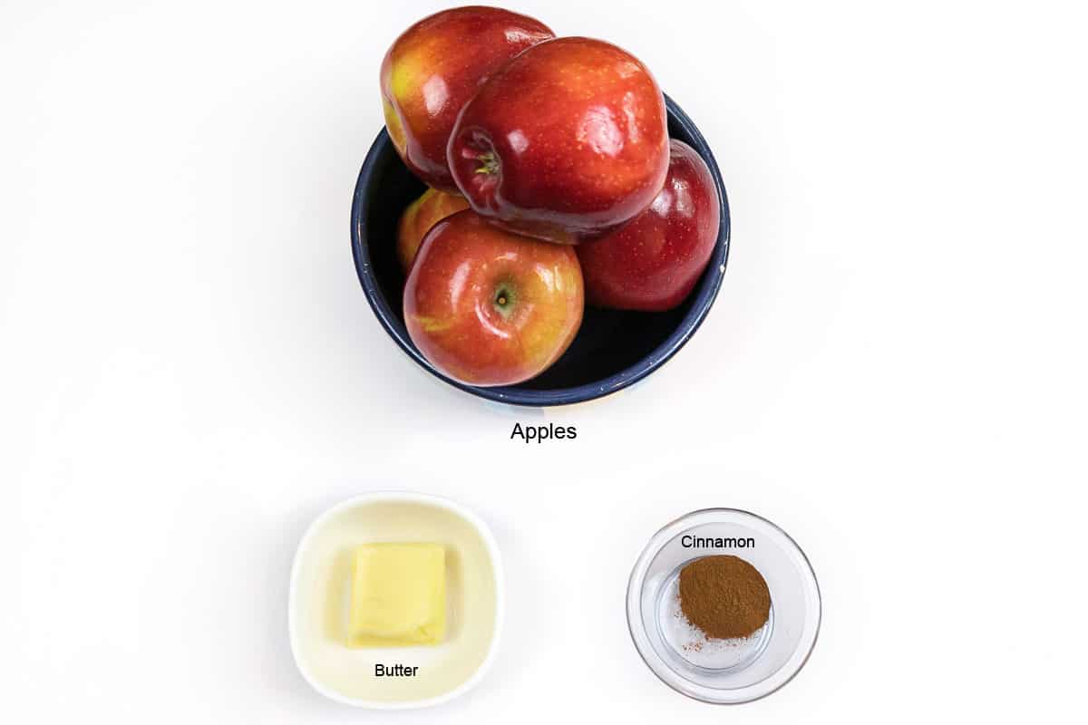 Ingredients for air fryer apples.