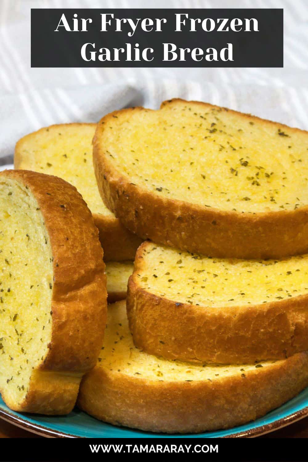 Easy air fryer frozen garlic bread.