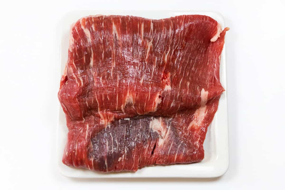 A package of flank steak.