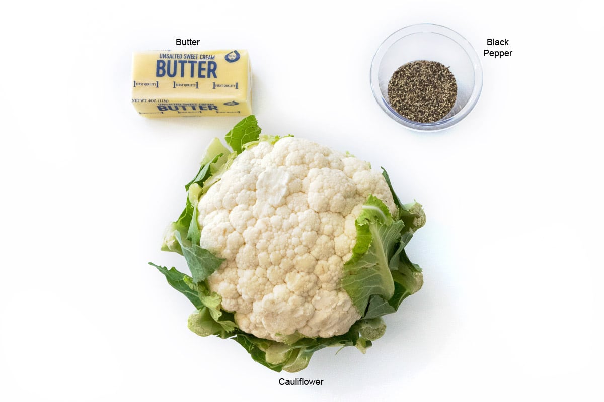 Key Ingredients for buttered cauliflower.