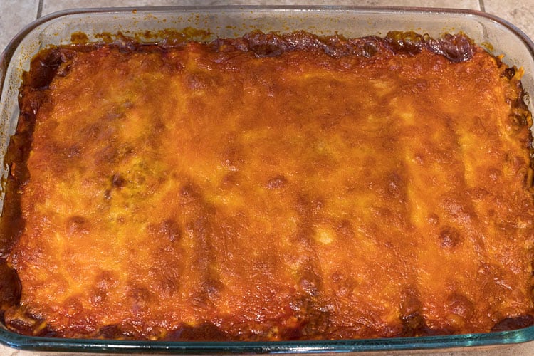 enchiladas out of the oven