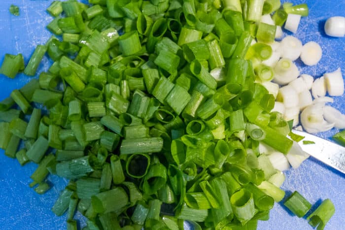 Cut up onions.