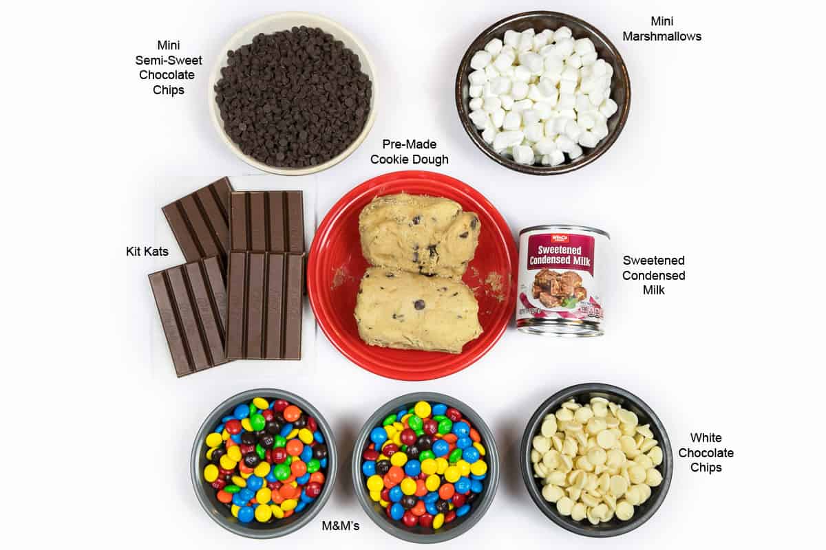 Ingredients for cookie pizza.