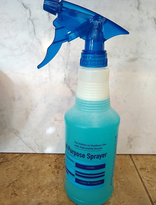 Homemade Cleaner with Vinegar in a spray bottle