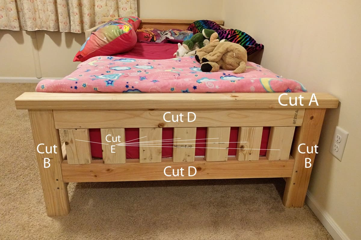 bed frame footboard cuts