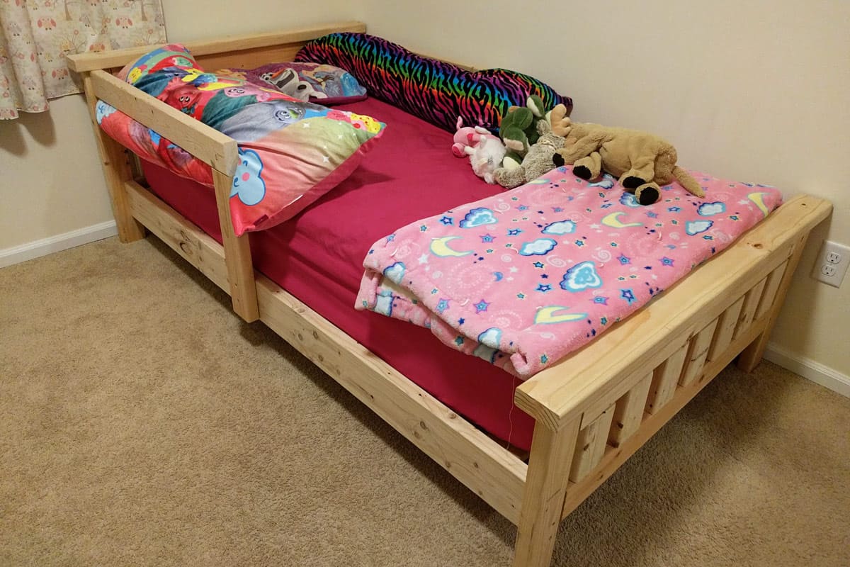 Finished DIY twin bed frame