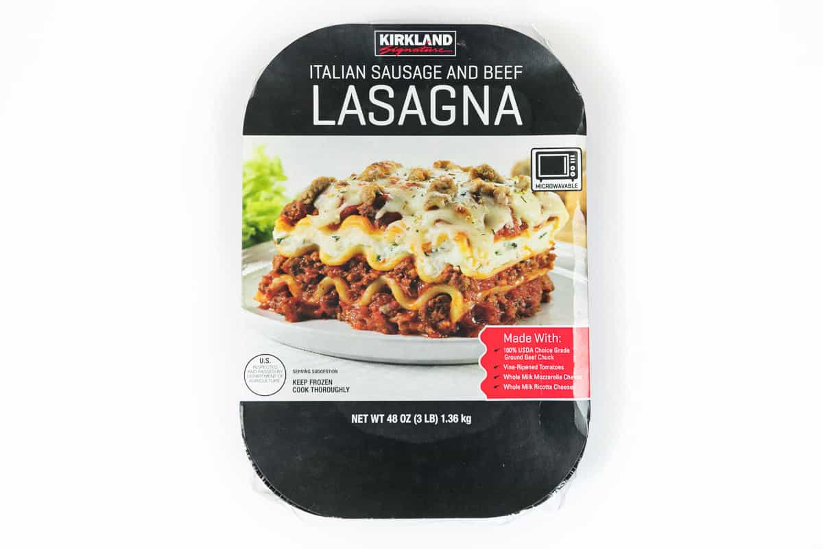 One package of Italian sausage and beef lasagna.