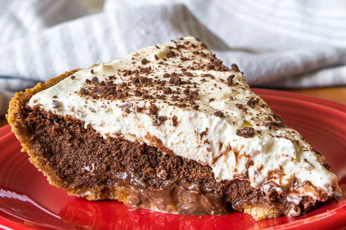 Mississippi mud pie on a plate.