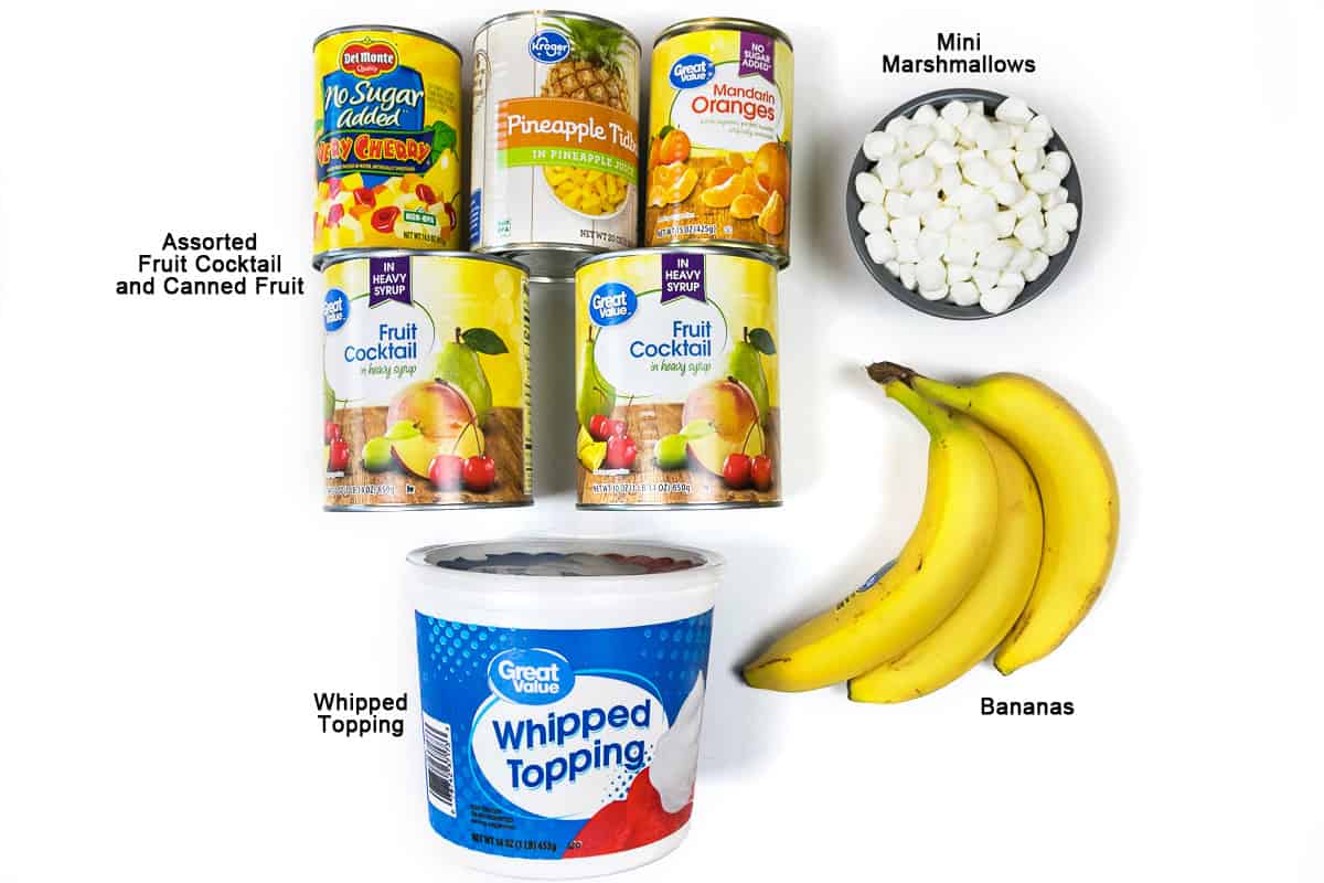 Fruit Salad with Cool Whip Ingredients.