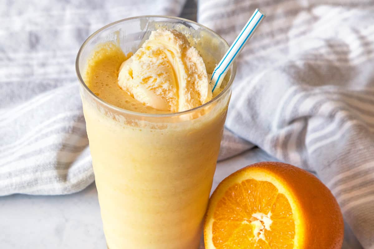 Copycat Orange Julius recipe with ice cream.