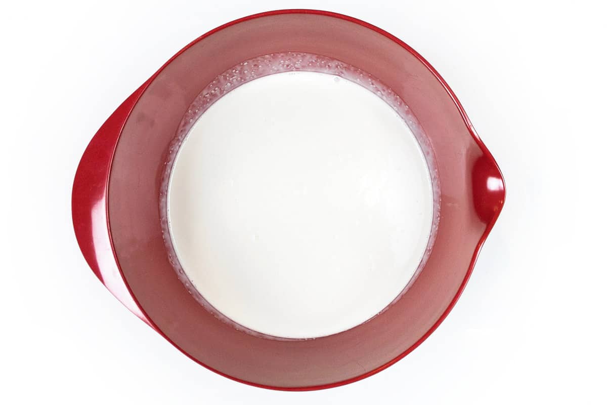 Pour the heavy whipping cream into a large bowl.