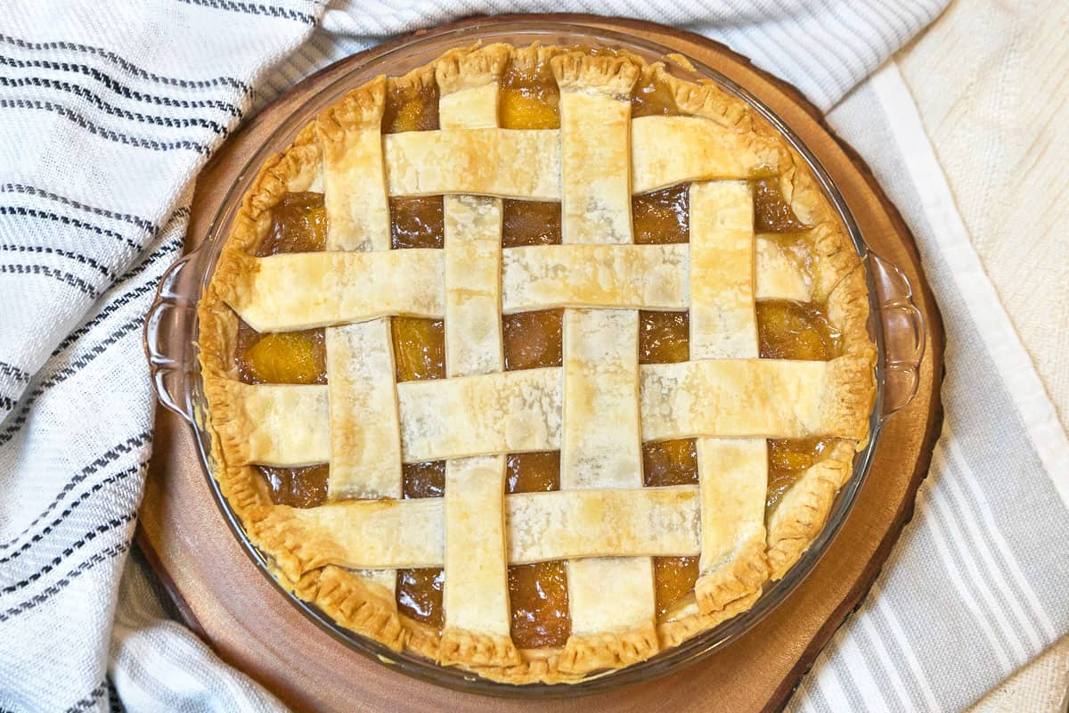 Peach Pie with Canned Peaches.