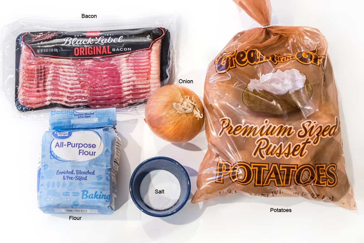 Ingredients for Polish potato pumplings