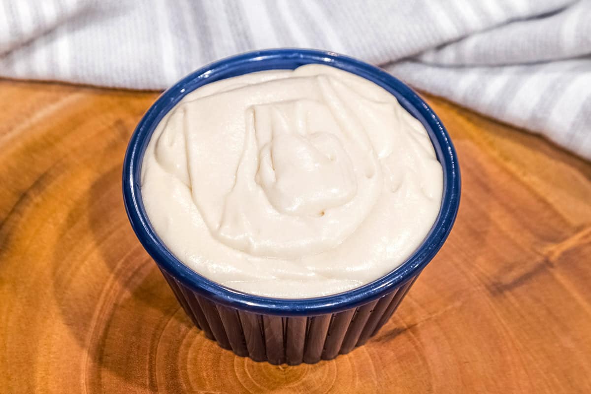 Powdered sugar icing in a bowl.