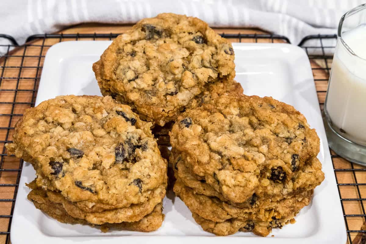 Plate of ranger cookies.