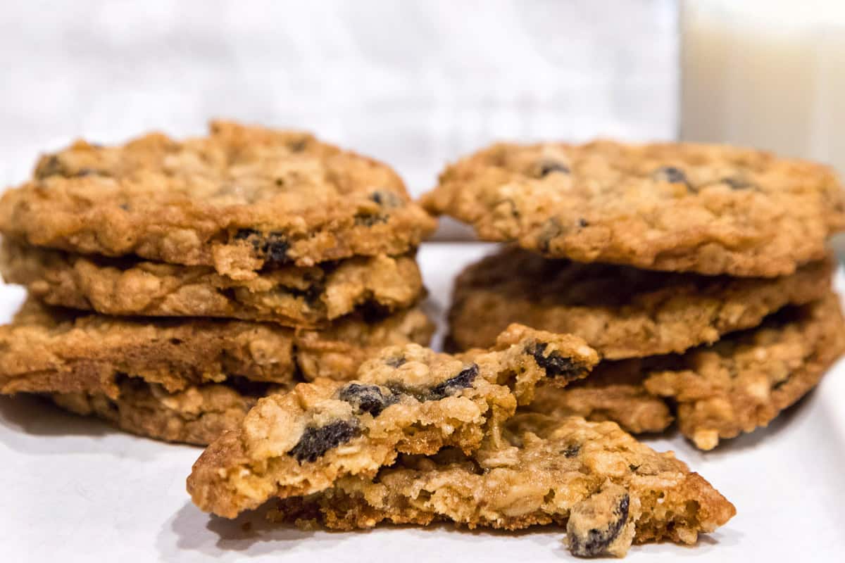 Close up photo of ranger cookies.