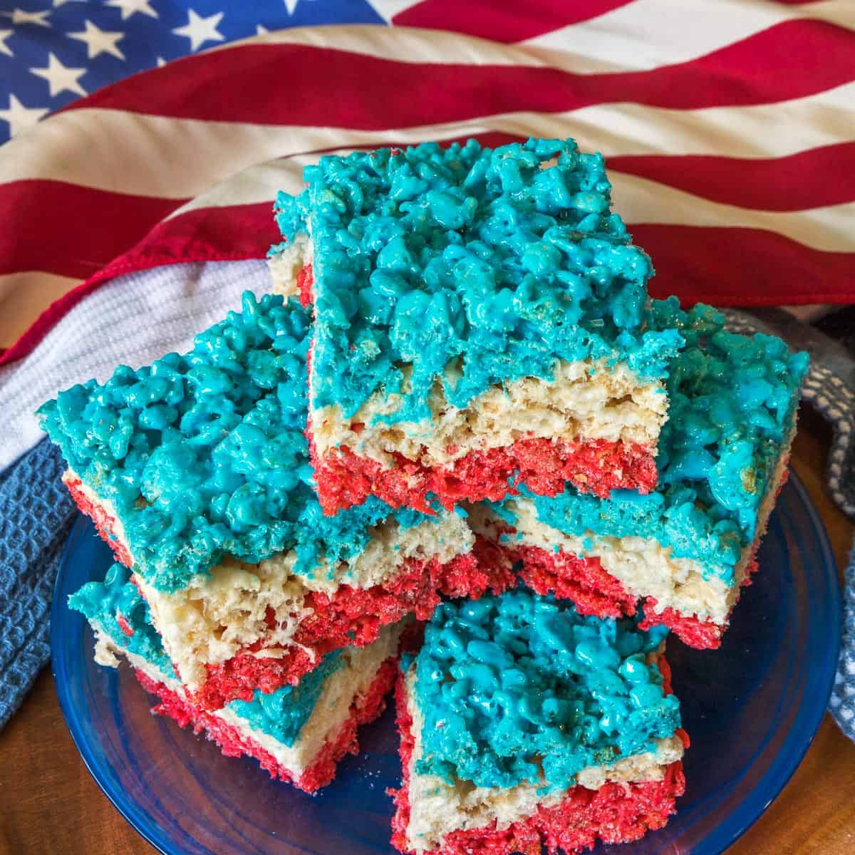 Red White and Blue Rice Krispie Treats