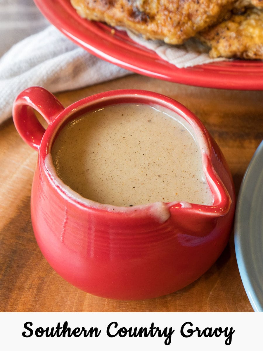 Southern country gravy in a serving bowl.