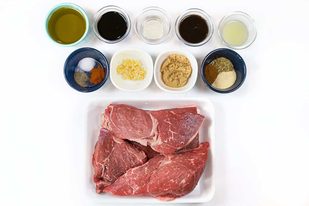 Ingredients for Steak Kabobs Marinade for Grilling